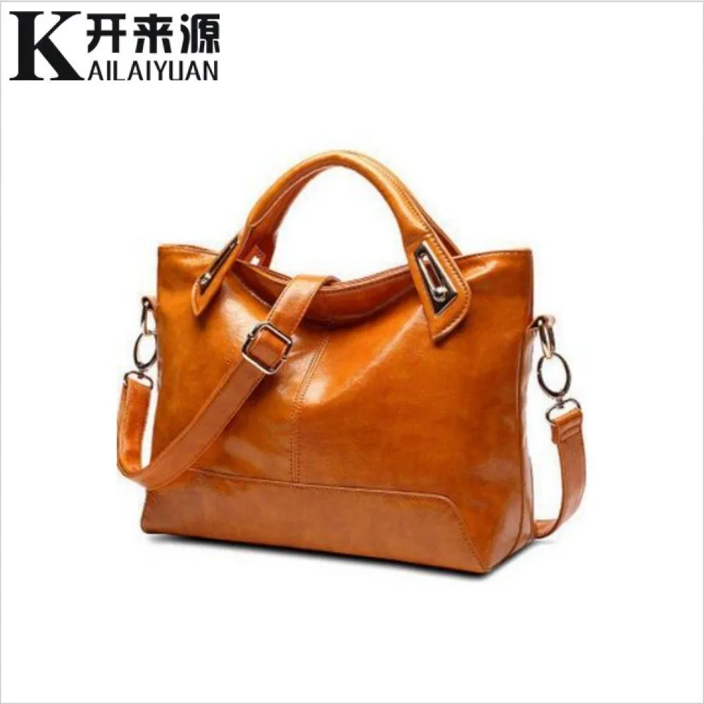 2021 Neu Eingetroffen 100% Echtes Leder Frauen Handtasche Kreuz-Abschnitt Tragbare Schulter  Tasche Mode Vintage Messenger