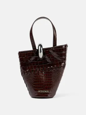 Bambola Small croc-effect leather tote bag