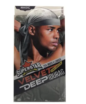 Bee Sales Superstar Velvet Deep Wave Durag 4803GRA