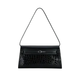 Black Croc Shoulder Bag (Limited Edition. Pre-Order Only.)