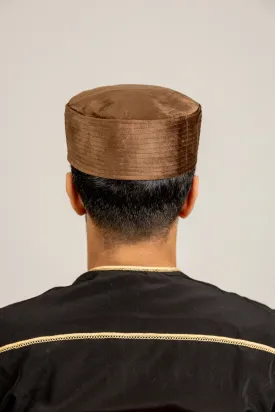 Brown Velvet Topi Kufi Islamic Prayer Hat Exclusive Design