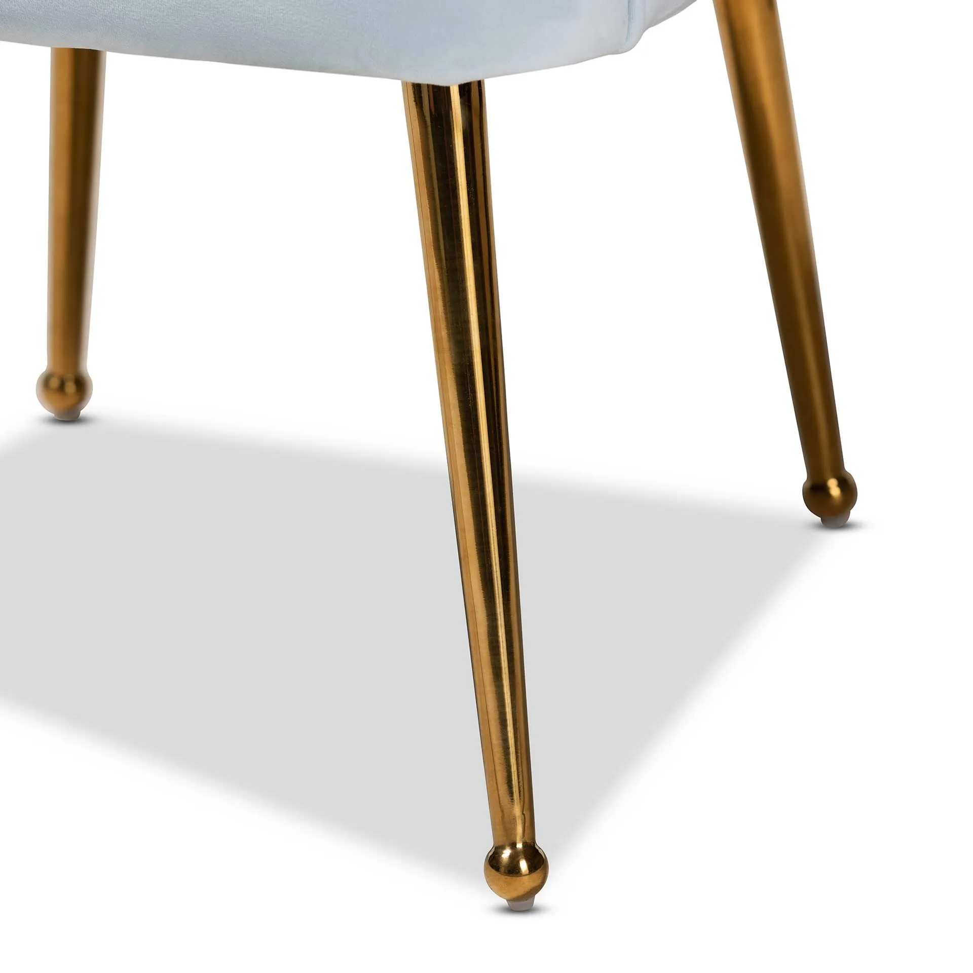 Ciarra Velvet Fabric Upholstered Chair Light Blue/Gold