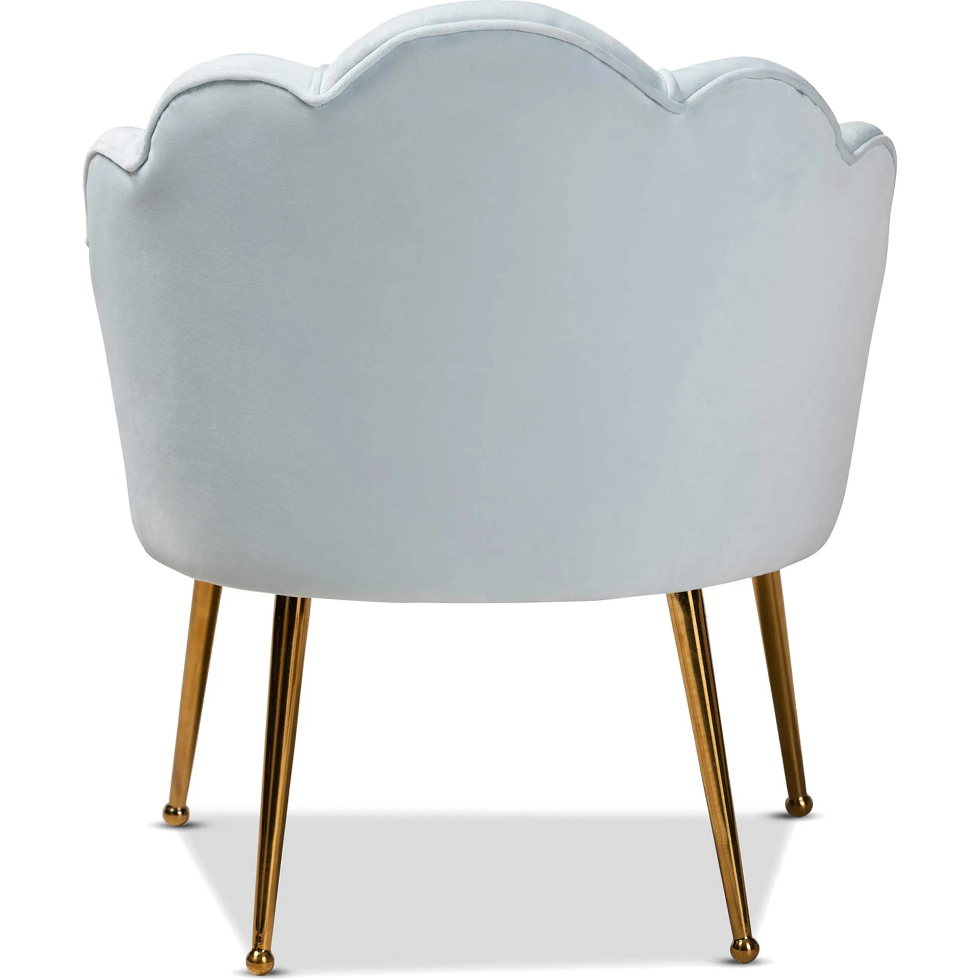 Ciarra Velvet Fabric Upholstered Chair Light Blue/Gold