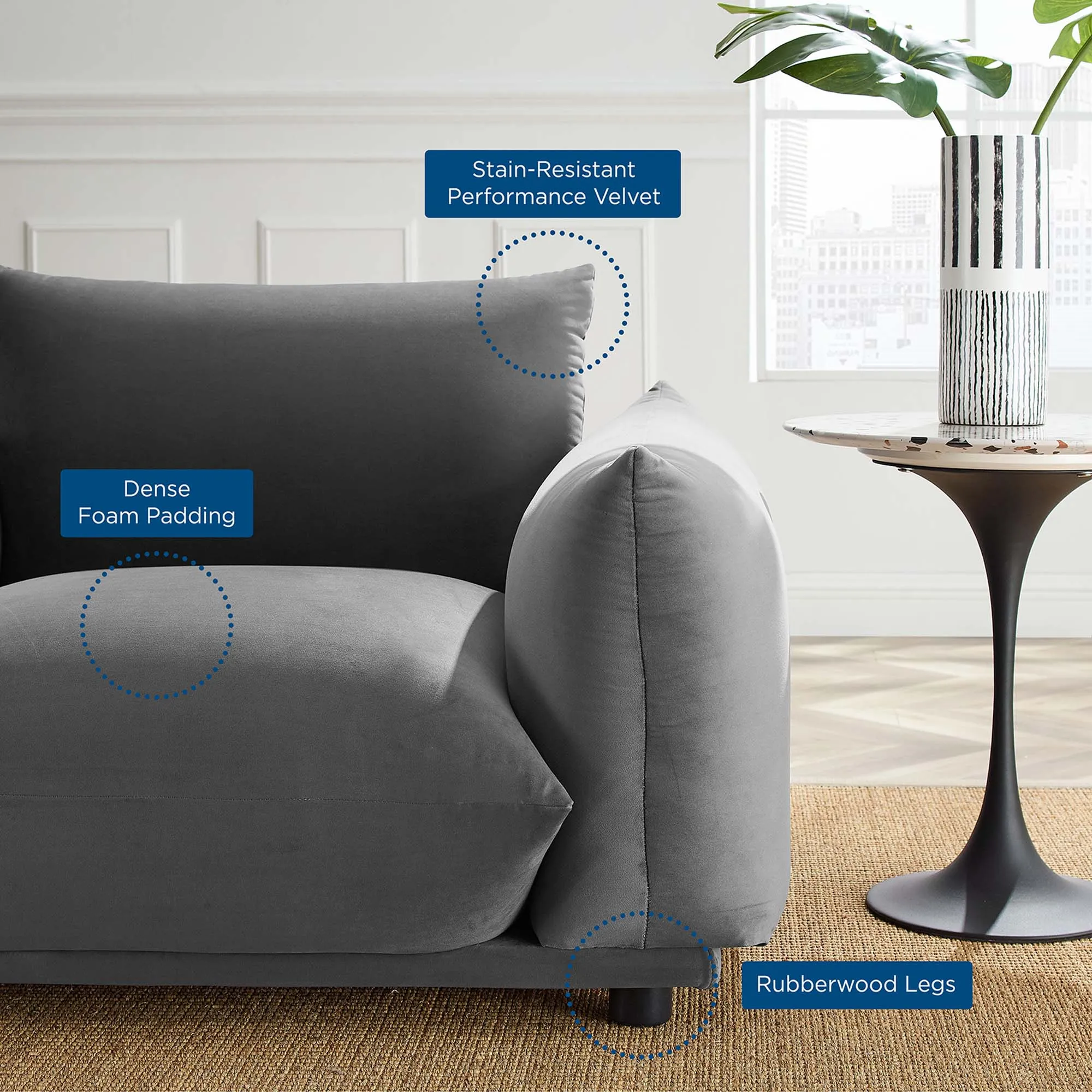Copious Performance Velvet Armchair by Modway