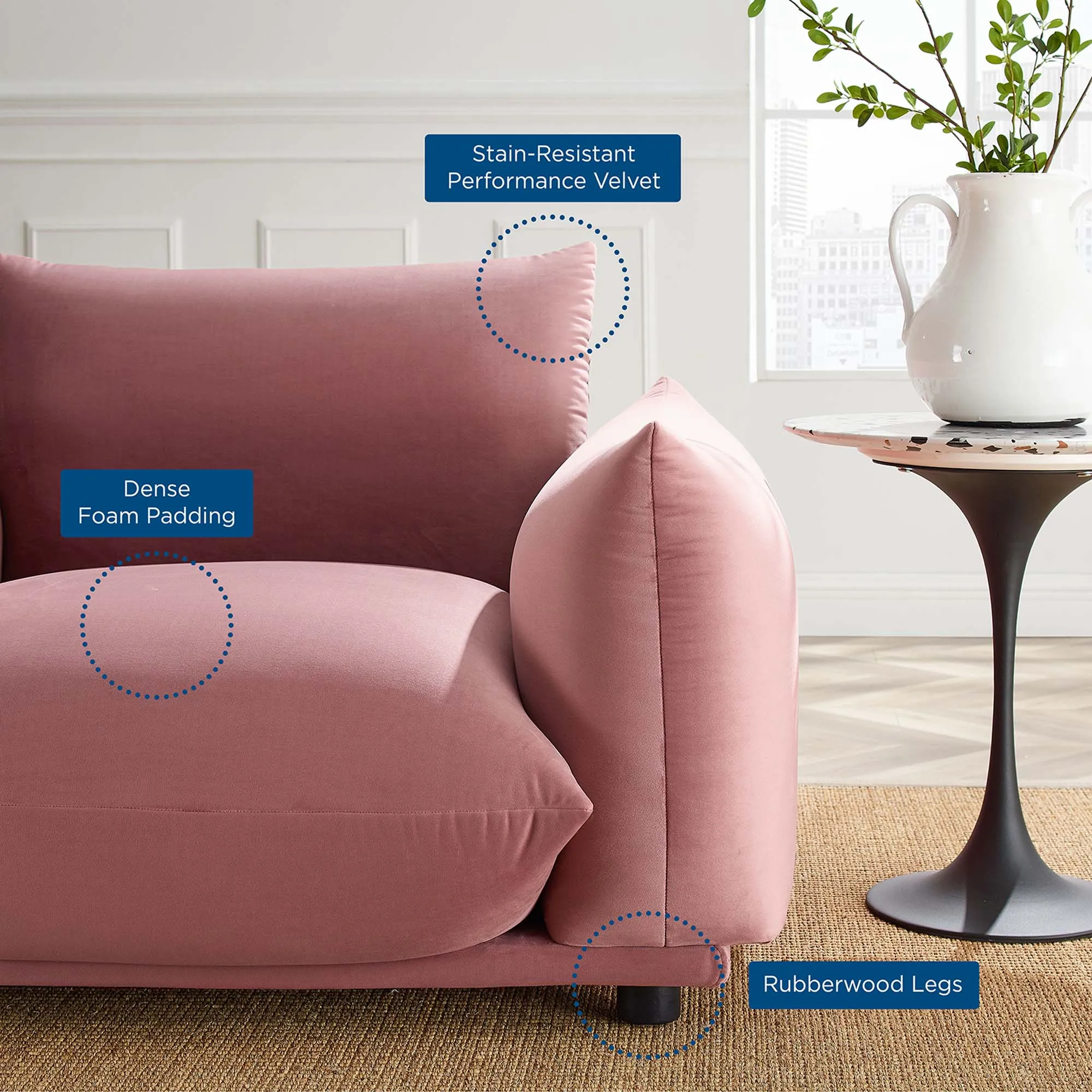 Copious Performance Velvet Armchair by Modway