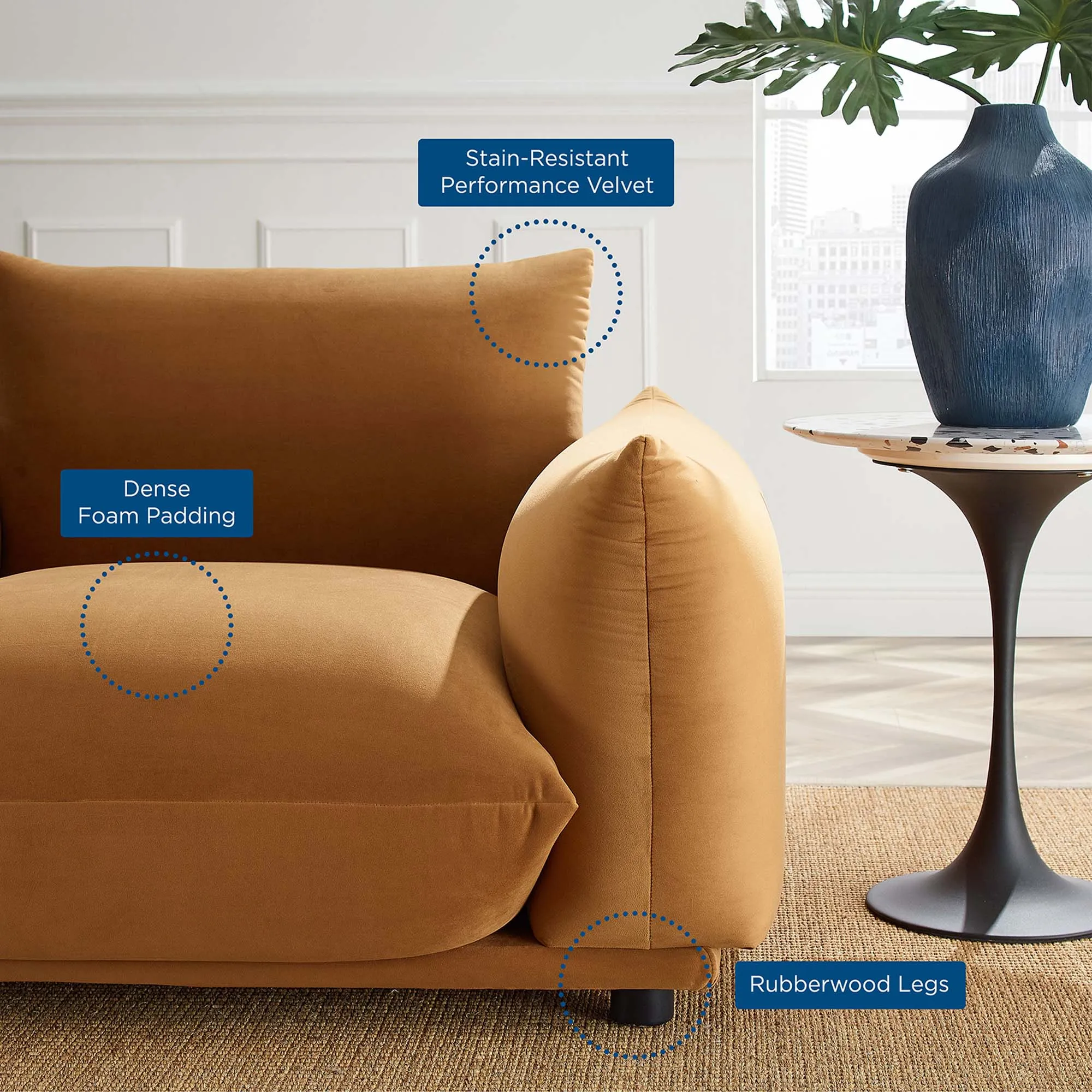 Copious Performance Velvet Armchair by Modway