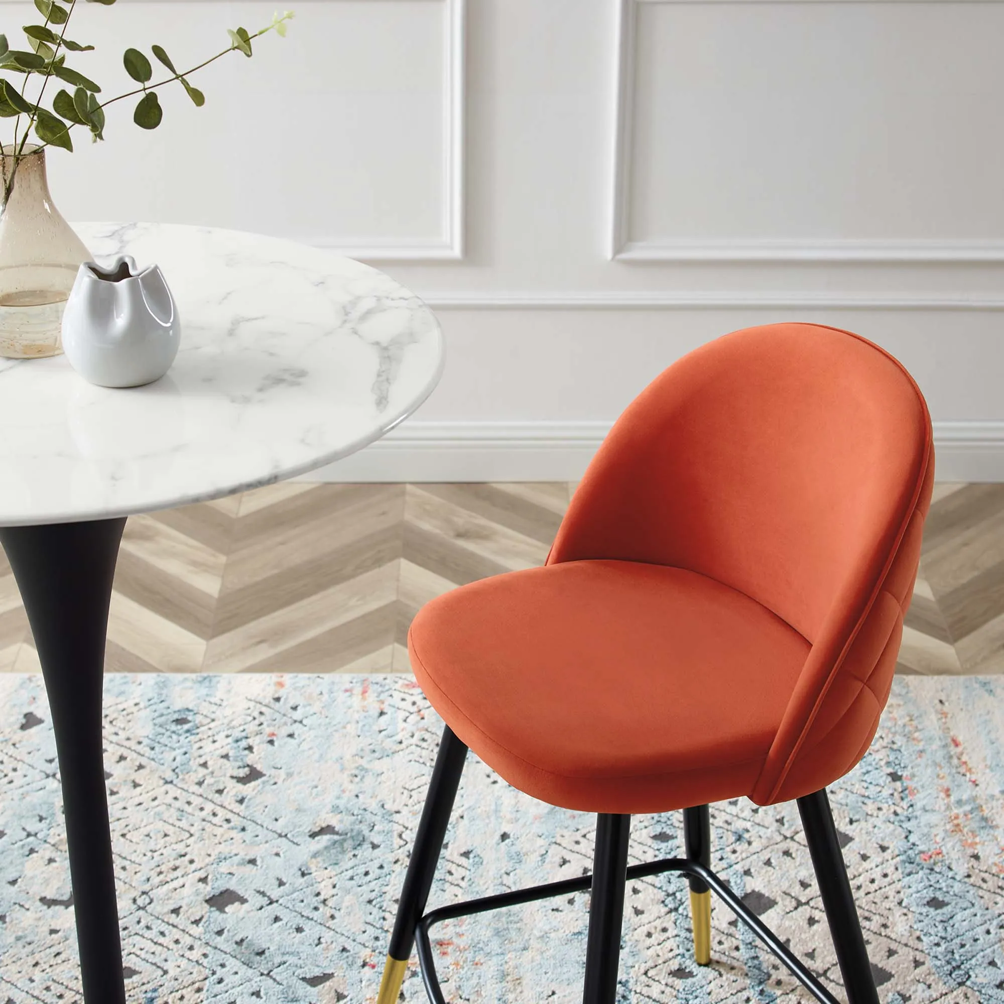 Cordial Performance Velvet Counter Stools Set of 2 by Modway