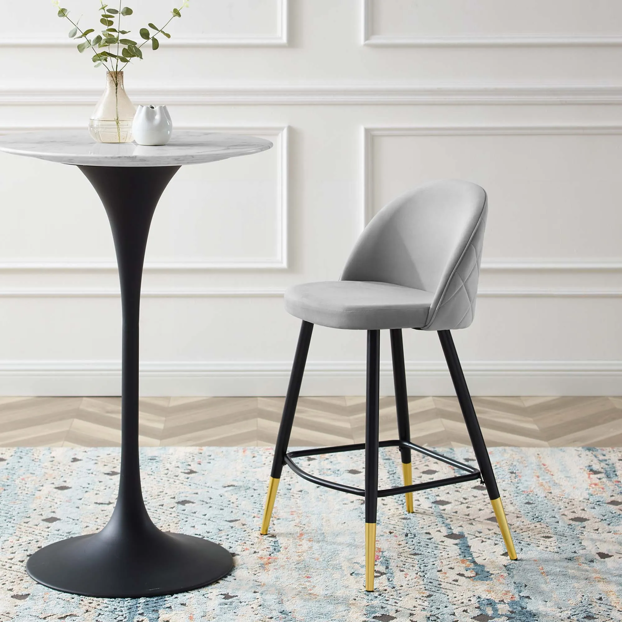 Cordial Performance Velvet Counter Stools Set of 2 by Modway