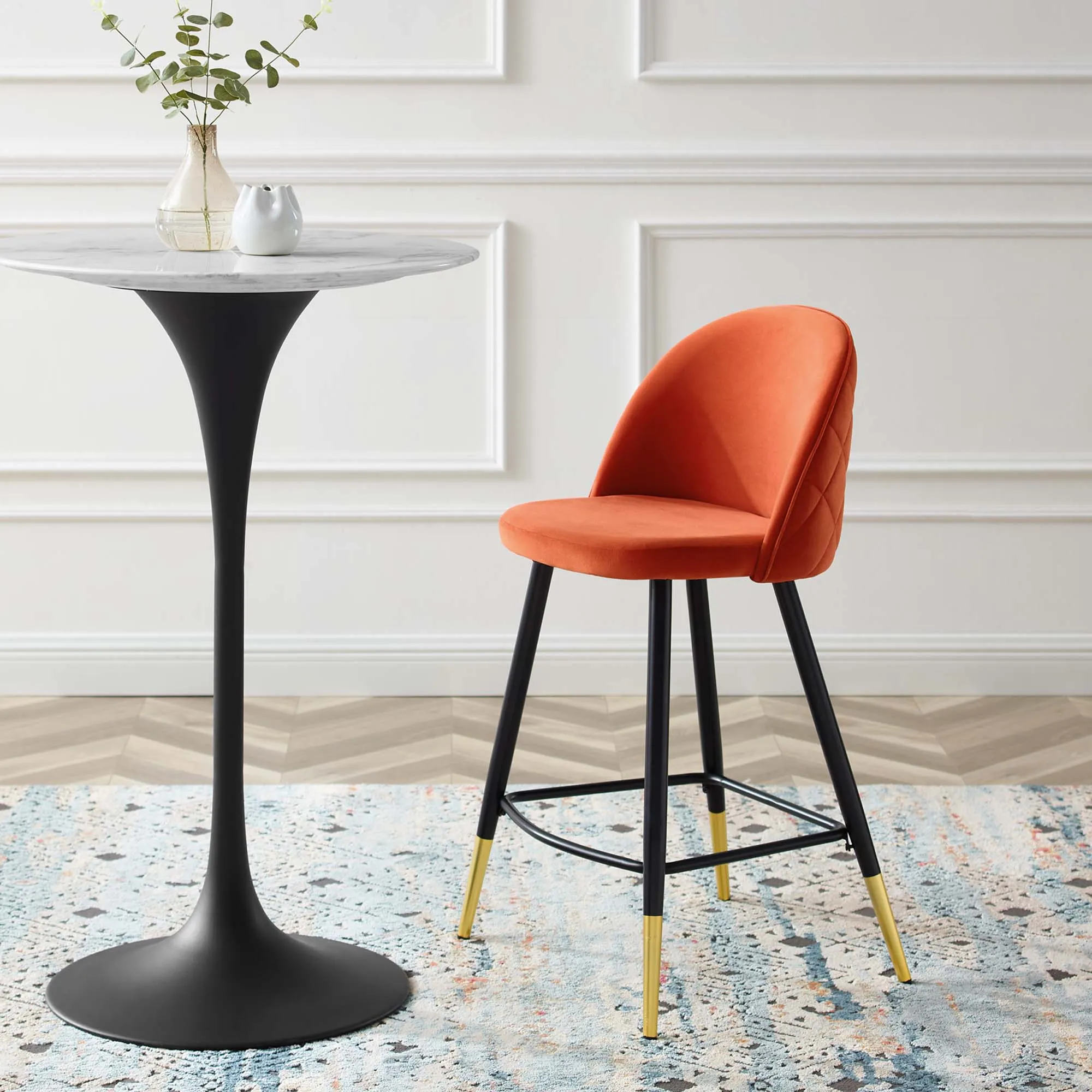 Cordial Performance Velvet Counter Stools Set of 2 by Modway