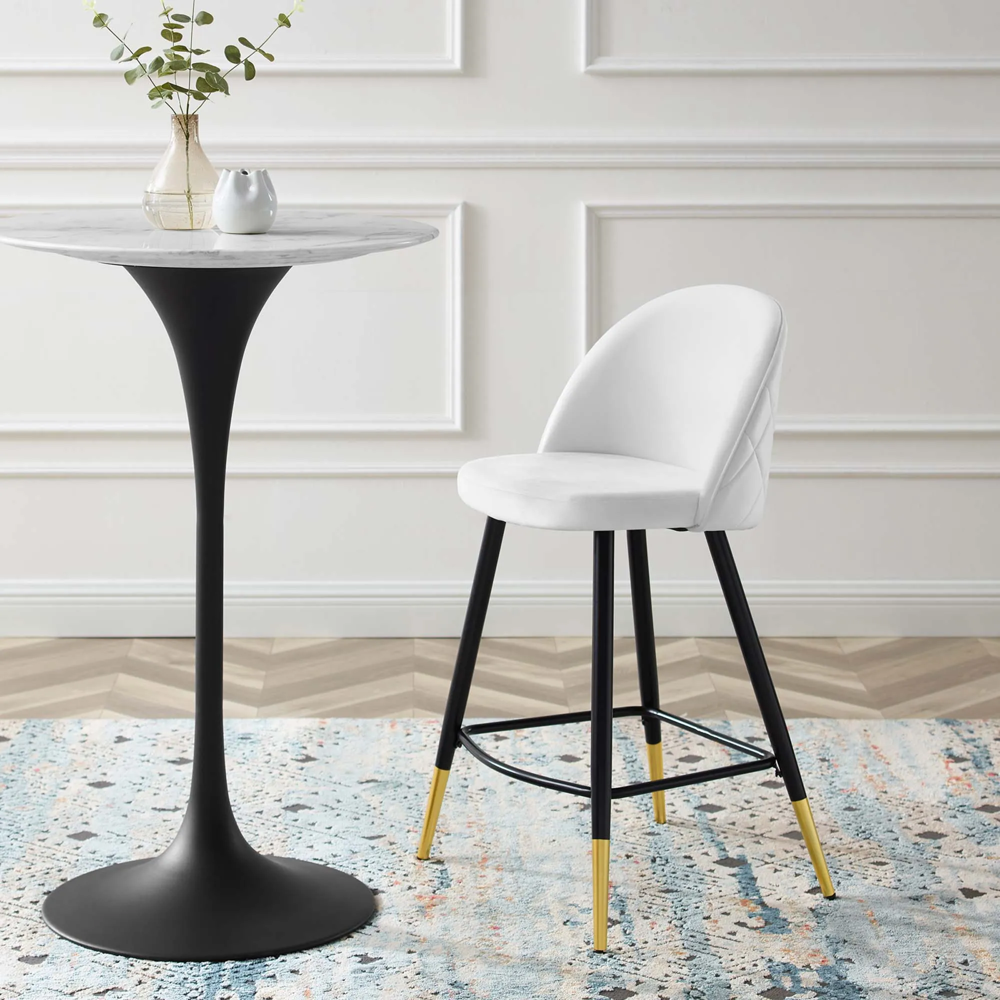 Cordial Performance Velvet Counter Stools Set of 2 by Modway