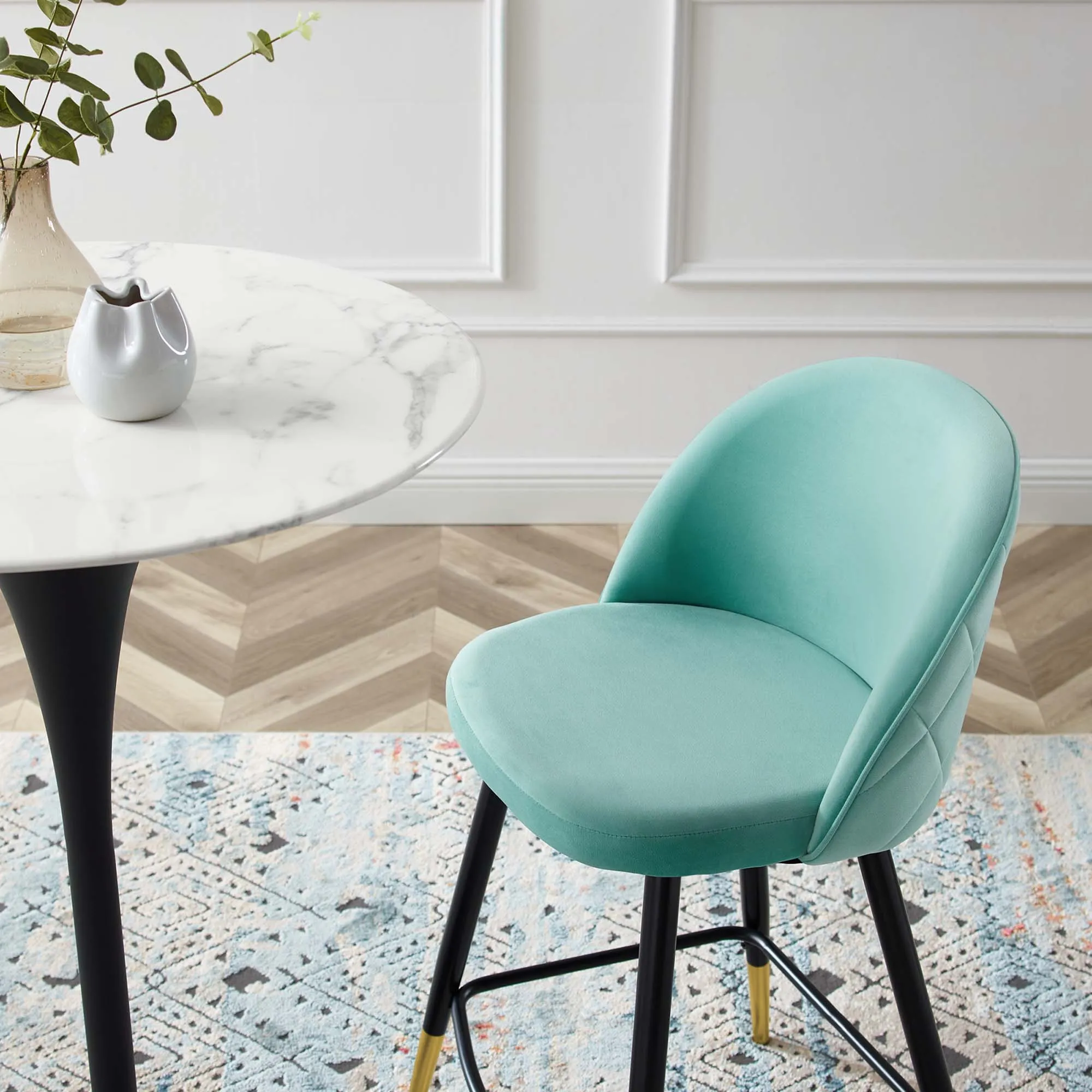 Cordial Performance Velvet Counter Stools Set of 2 by Modway