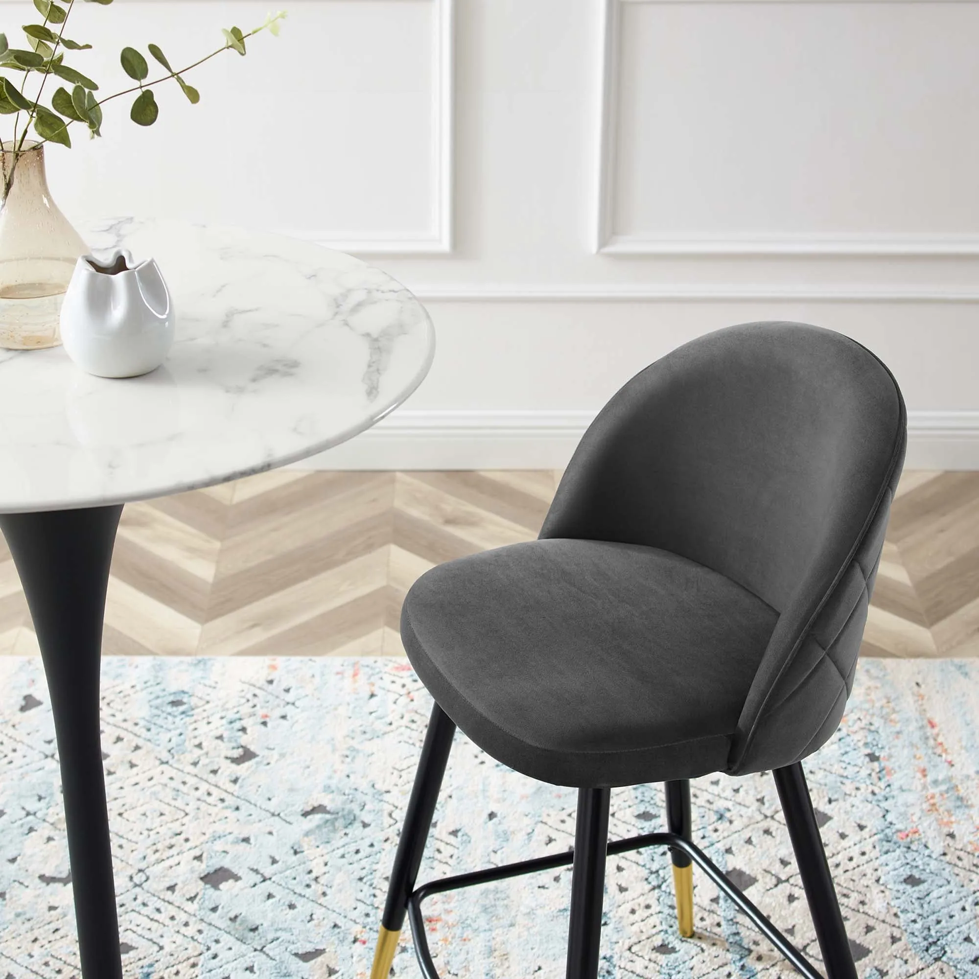 Cordial Performance Velvet Counter Stools Set of 2 by Modway