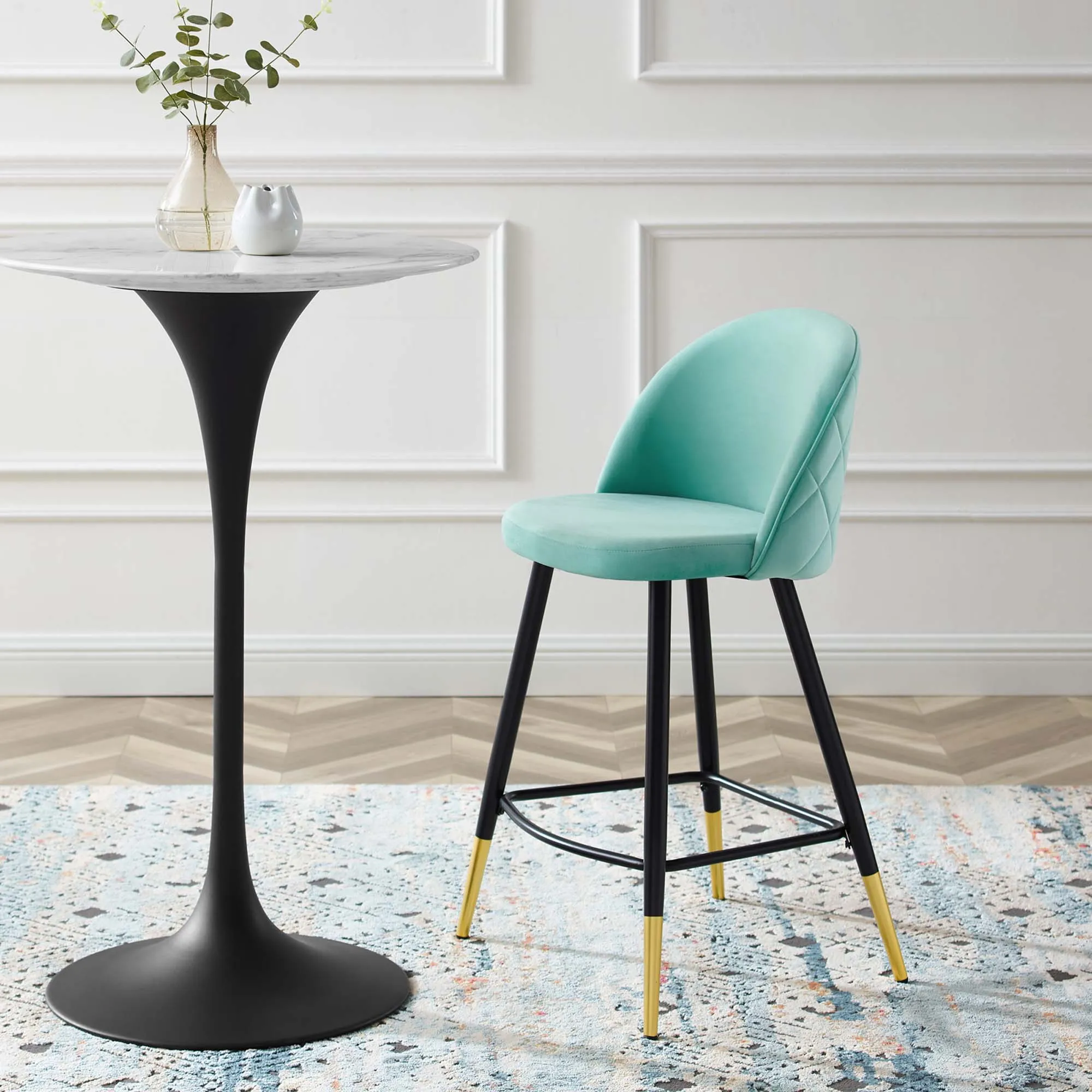 Cordial Performance Velvet Counter Stools Set of 2 by Modway