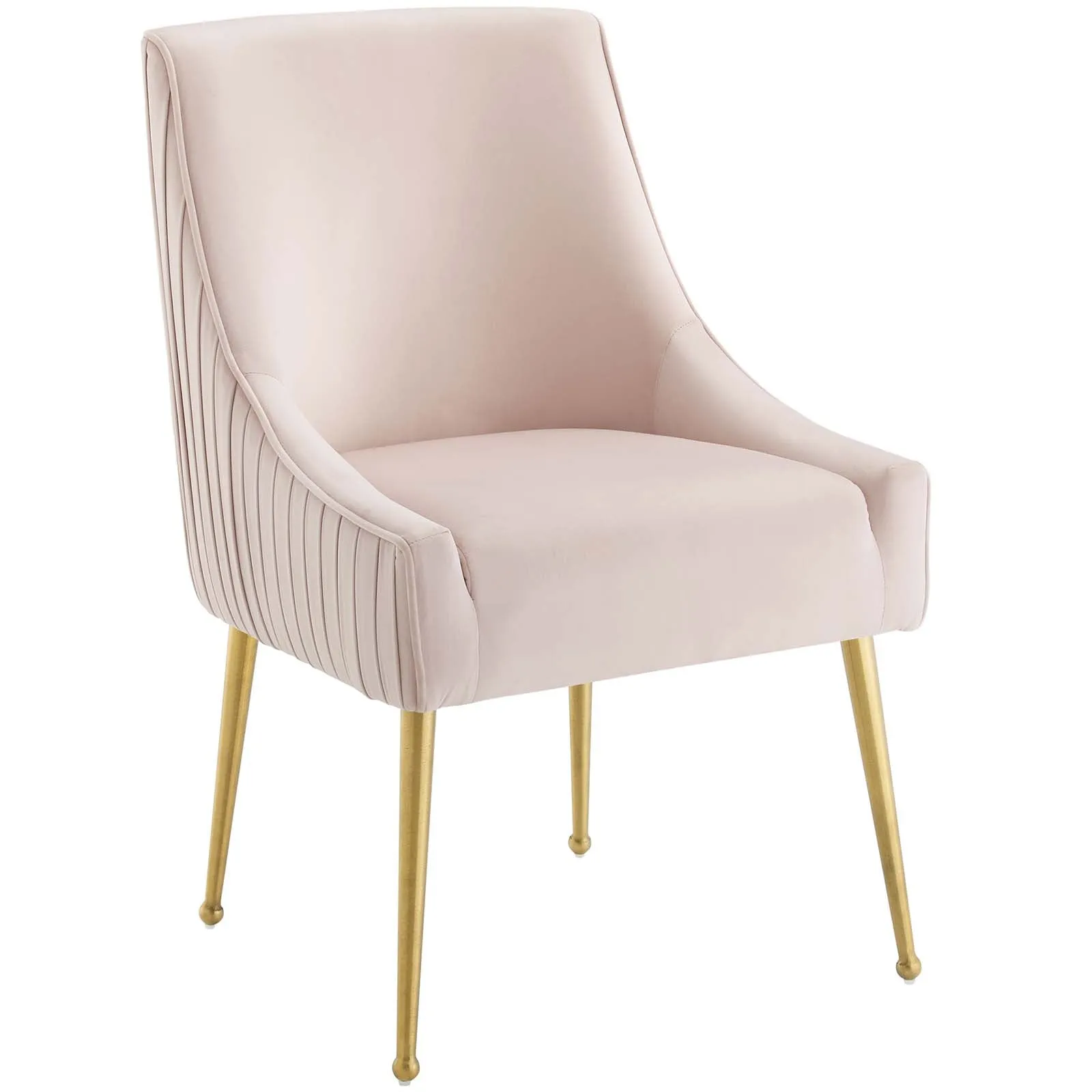 Discern Pleated Back Upholstered Performance Velvet Dining Chair Set of 2 by Modway