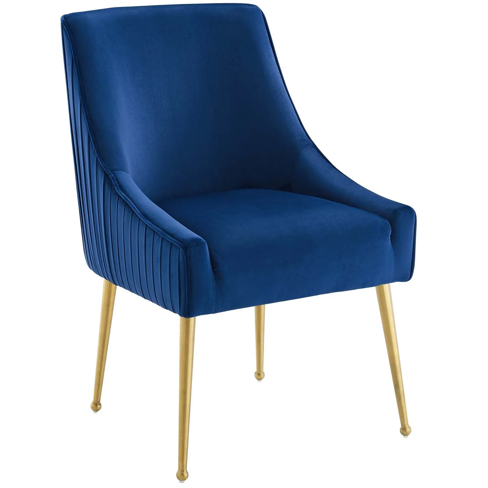 Discern Pleated Back Upholstered Performance Velvet Dining Chair Set of 2 by Modway