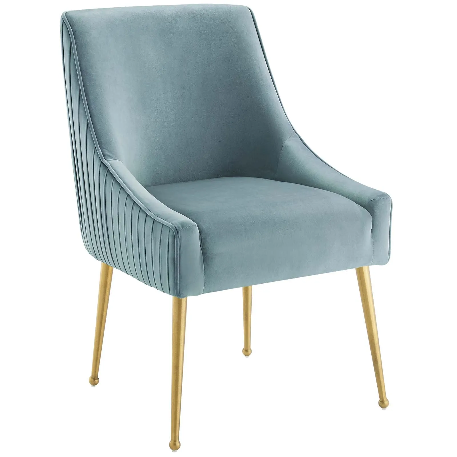 Discern Pleated Back Upholstered Performance Velvet Dining Chair Set of 2 by Modway