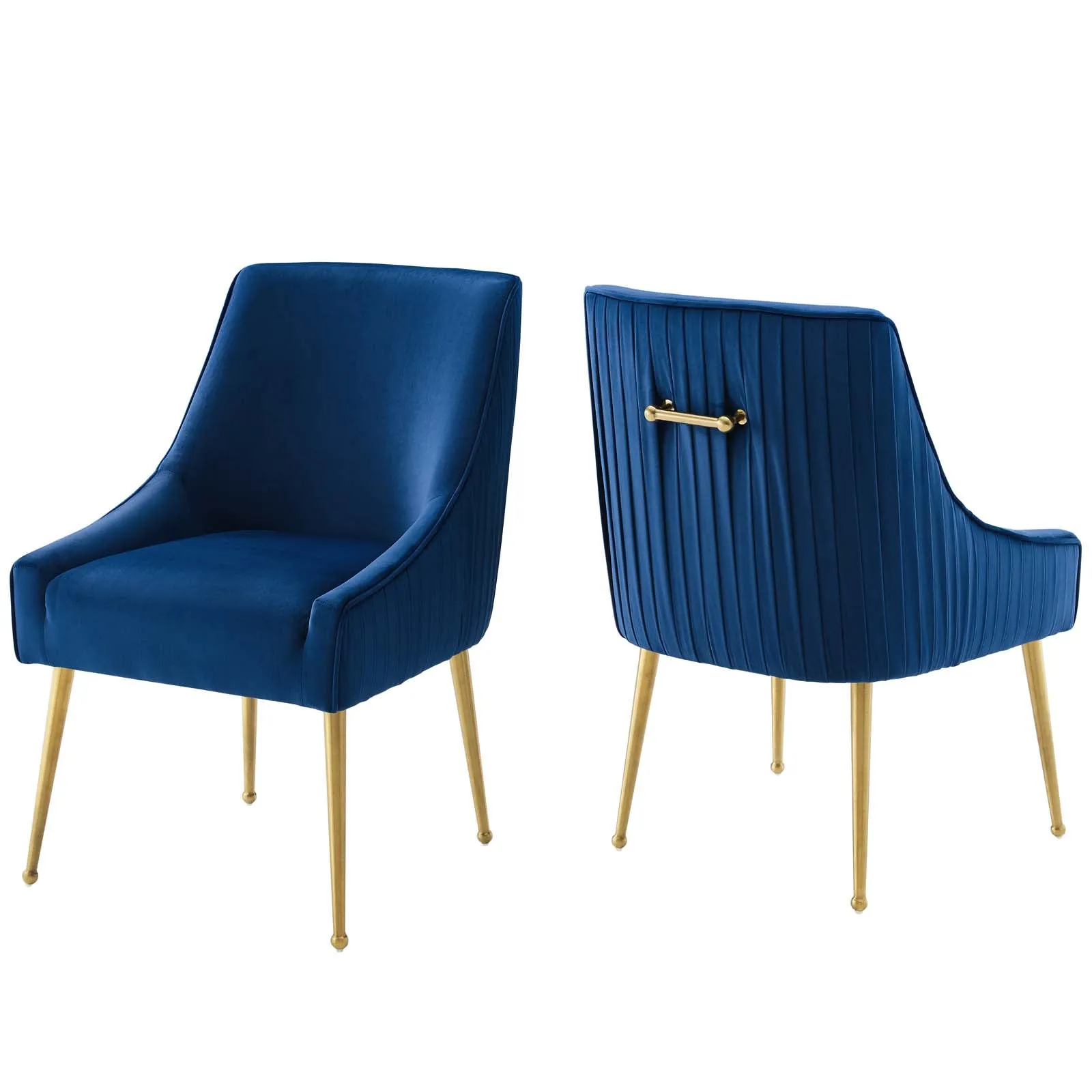 Discern Pleated Back Upholstered Performance Velvet Dining Chair Set of 2 by Modway
