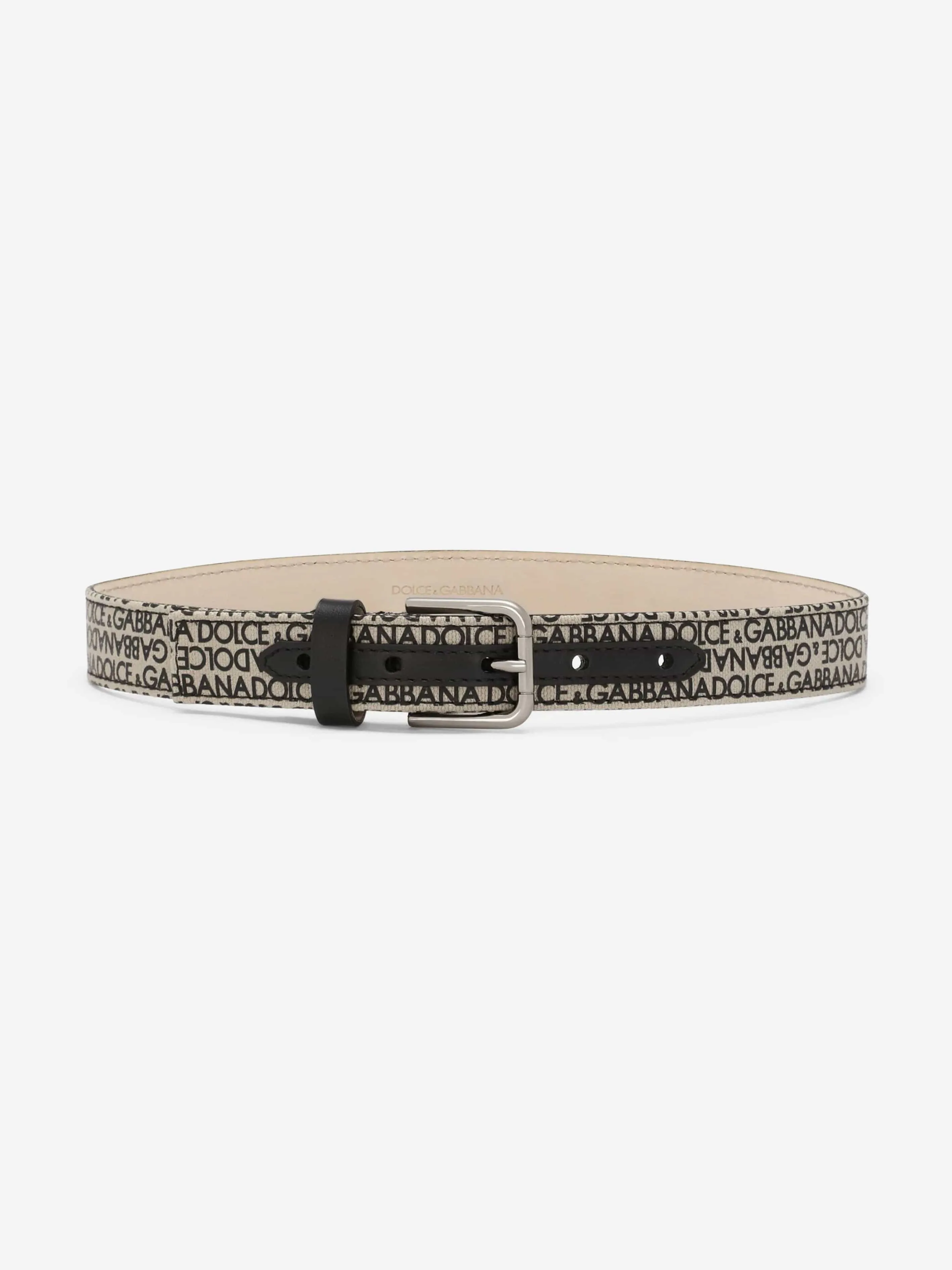 Dolce & Gabbana Boys Logo Belt in Beige