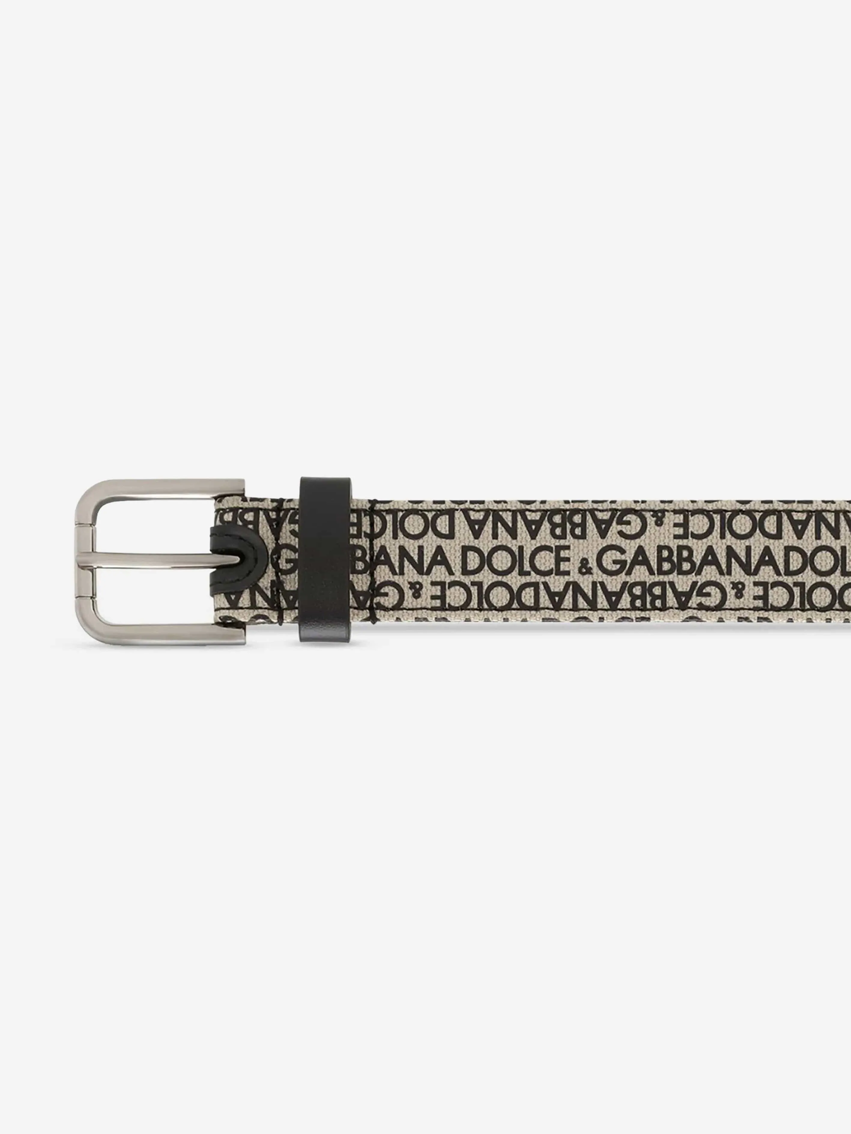 Dolce & Gabbana Boys Logo Belt in Beige