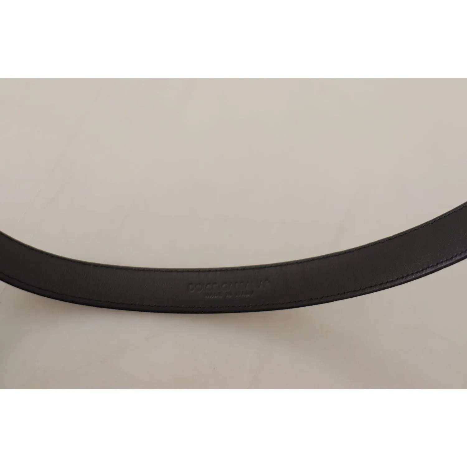 Dolce & Gabbana Elegant Silk Leather Belt with Logo Buckle