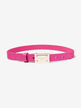 Dolce & Gabbana Girls Leather Branded Belt in Pink