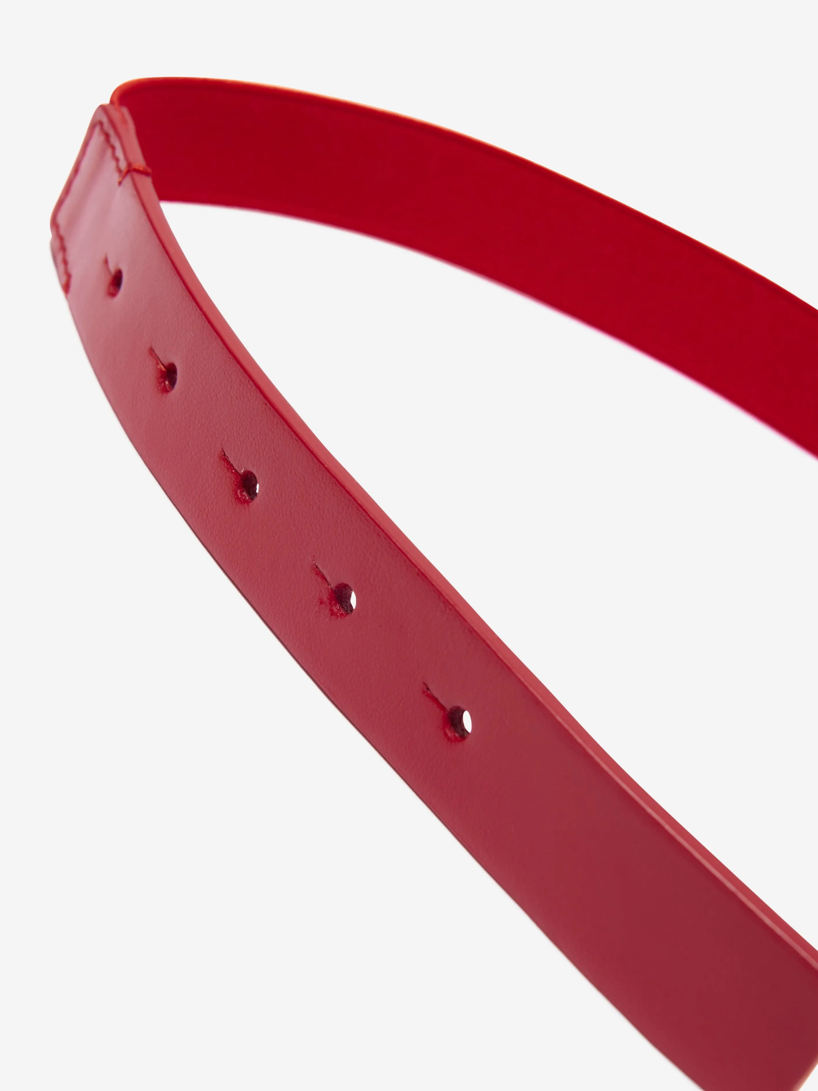 Dolce & Gabbana Girls Leather Branded Belt in Red