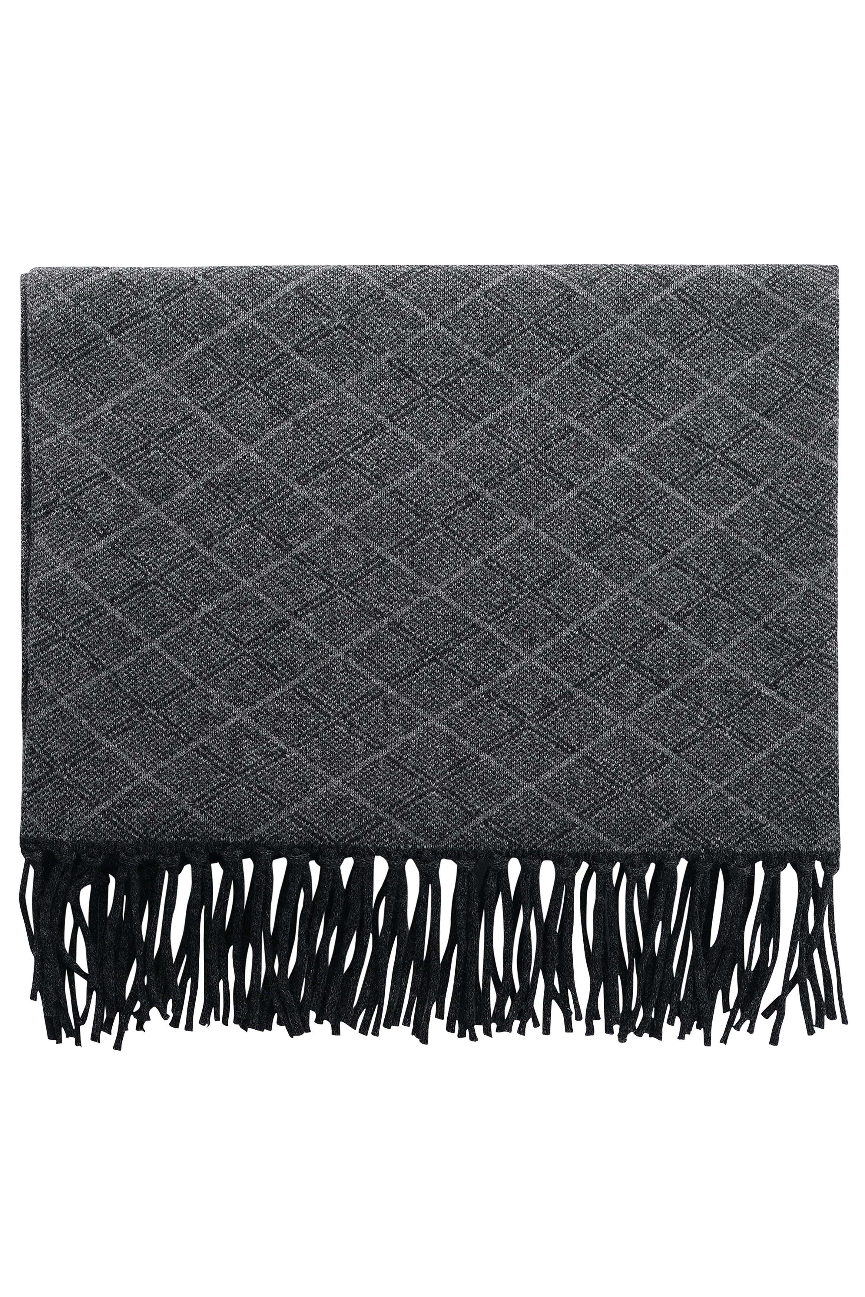 Doubleface Jacquard Cashmere Scarf - Anthra / Grey