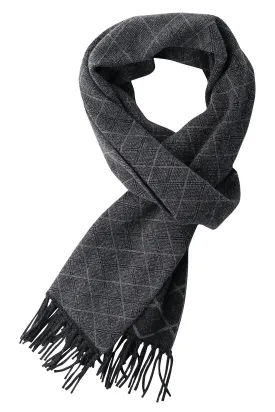 Doubleface Jacquard Cashmere Scarf - Anthra / Grey