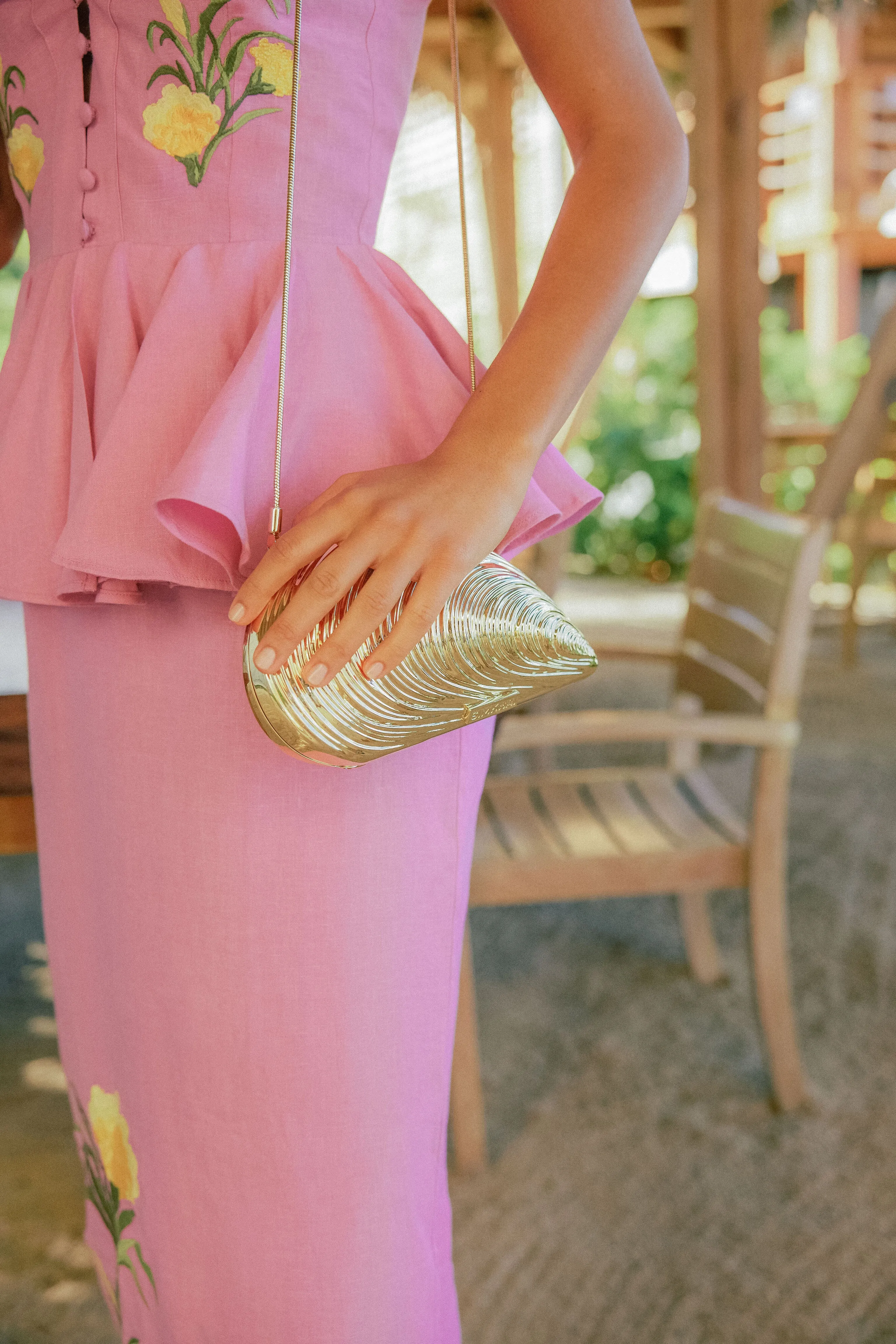 Gold Bridget Metal Shell Clutch