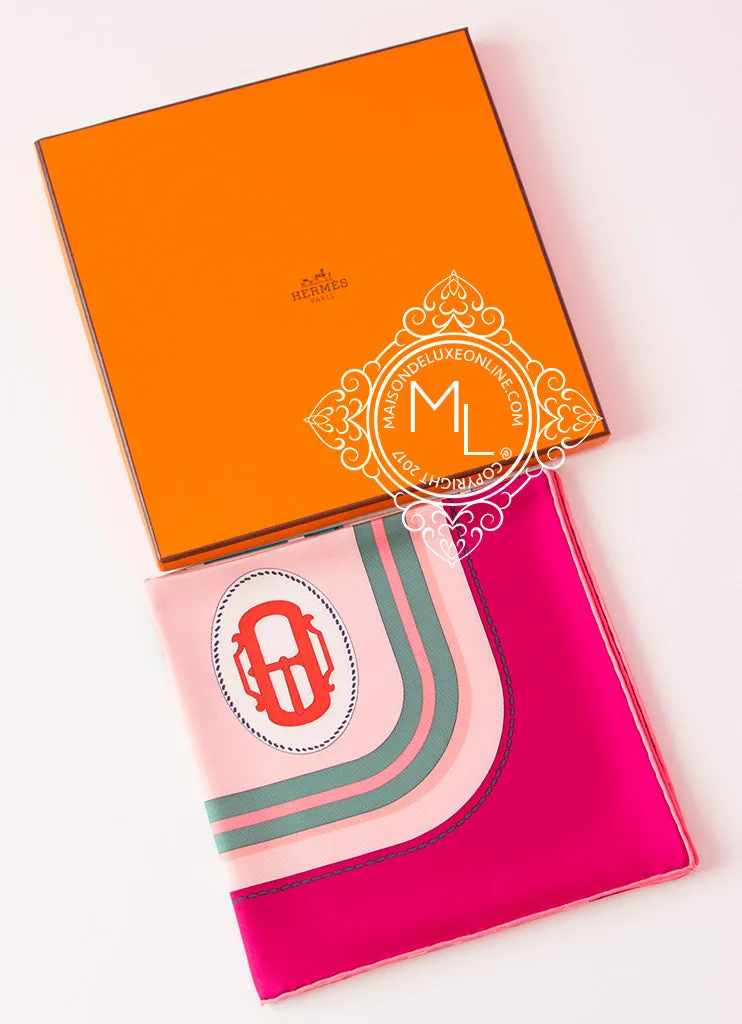 Hermes Pale Pink Twill Silk 90 cm Bouclerie Moderne Scarf