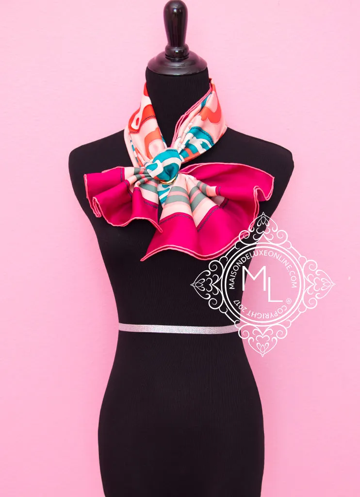Hermes Pale Pink Twill Silk 90 cm Bouclerie Moderne Scarf