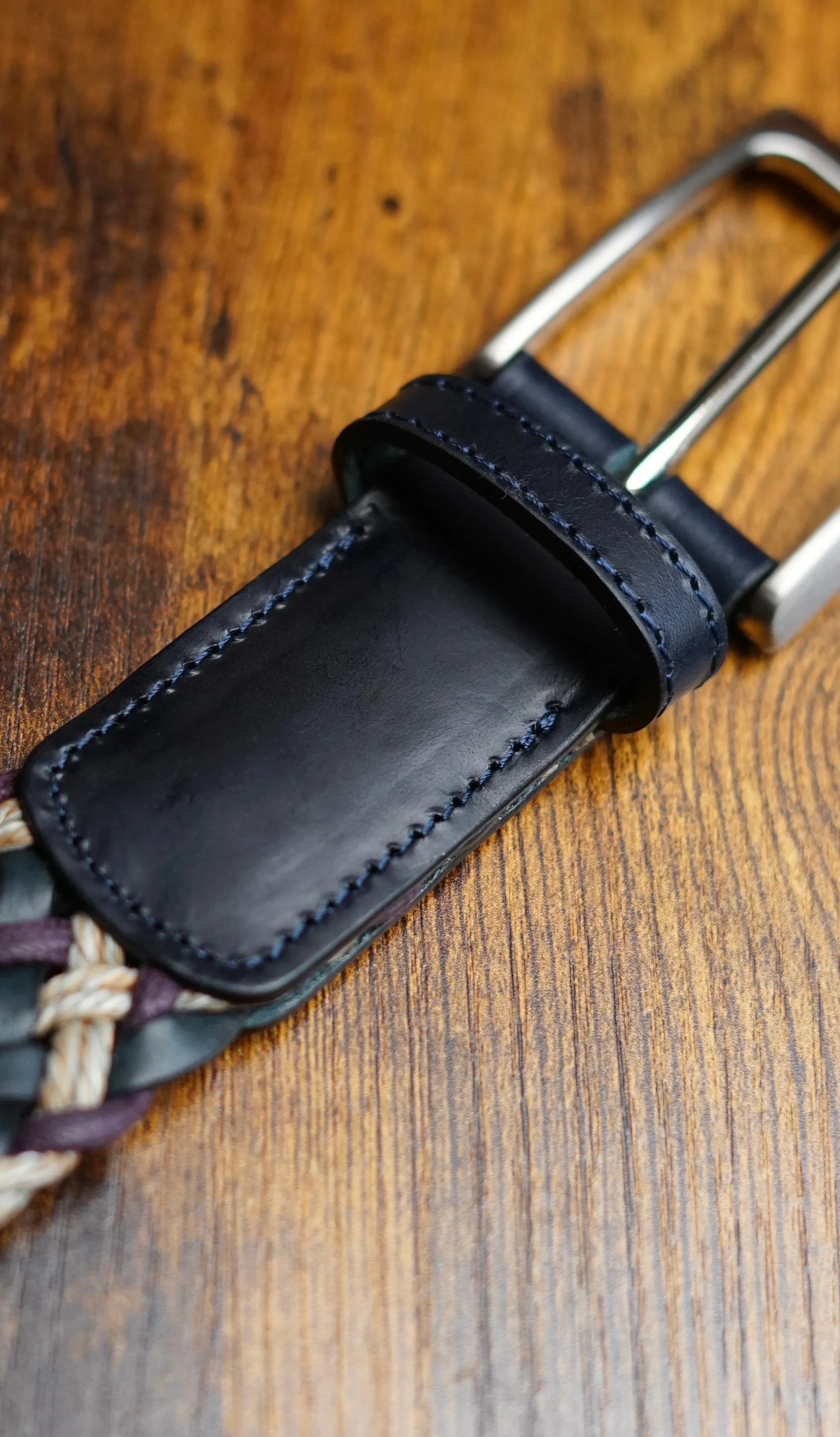 intrecciata Green 100% Leather Belt