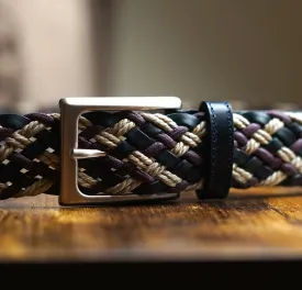 intrecciata Green 100% Leather Belt