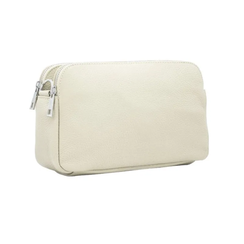 Italian Designer Leather Rectangular Triple Compartment Crossbody Mustard