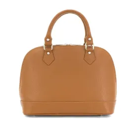 Italian Designer Soft Leather Bowling Bag - Swolit Bria Tan