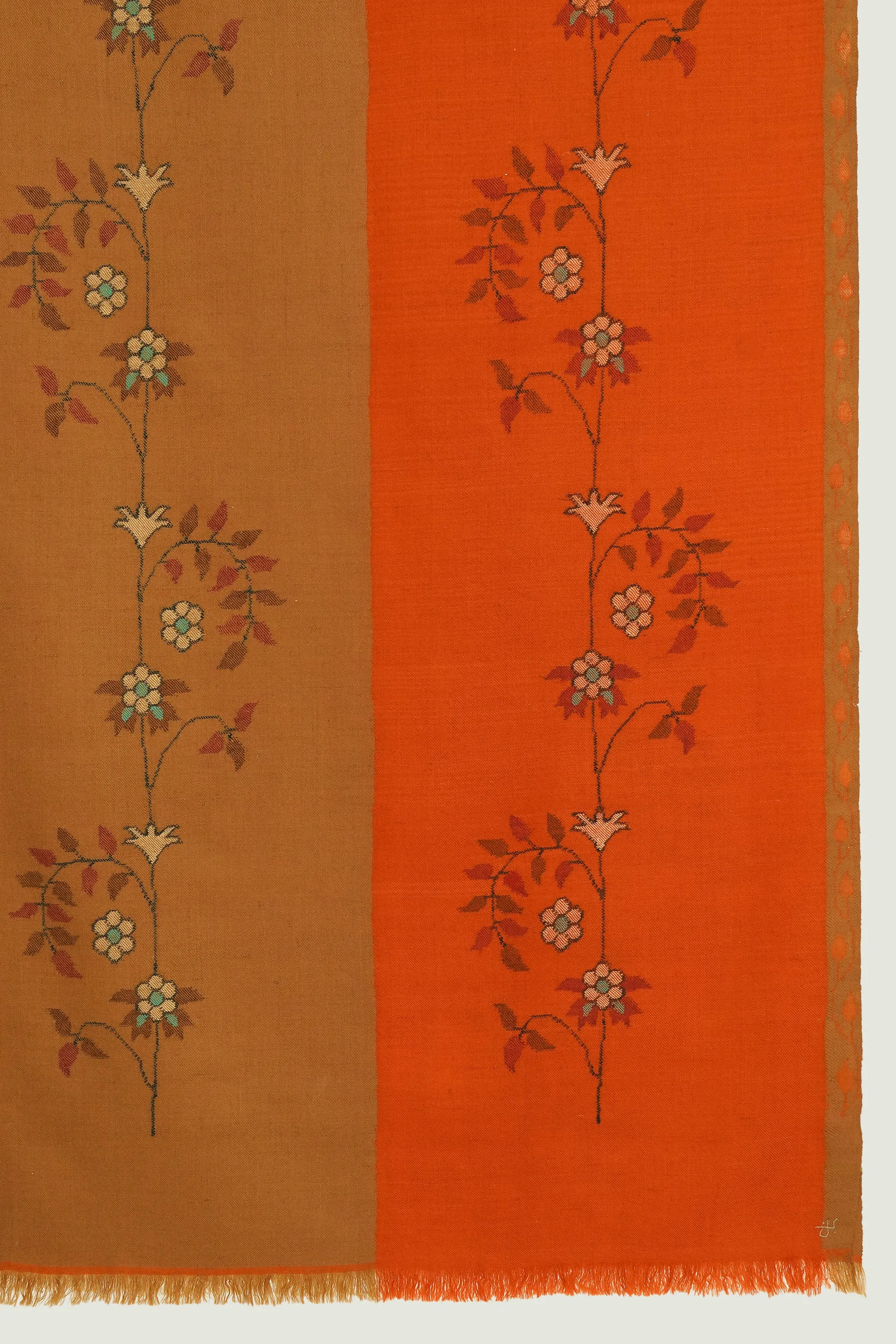 Kani Farwah Hand woven Cashmere Scarf Lacquer Tan