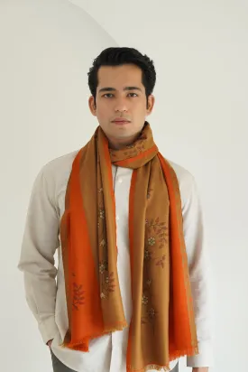 Kani Farwah Hand woven Cashmere Scarf Lacquer Tan