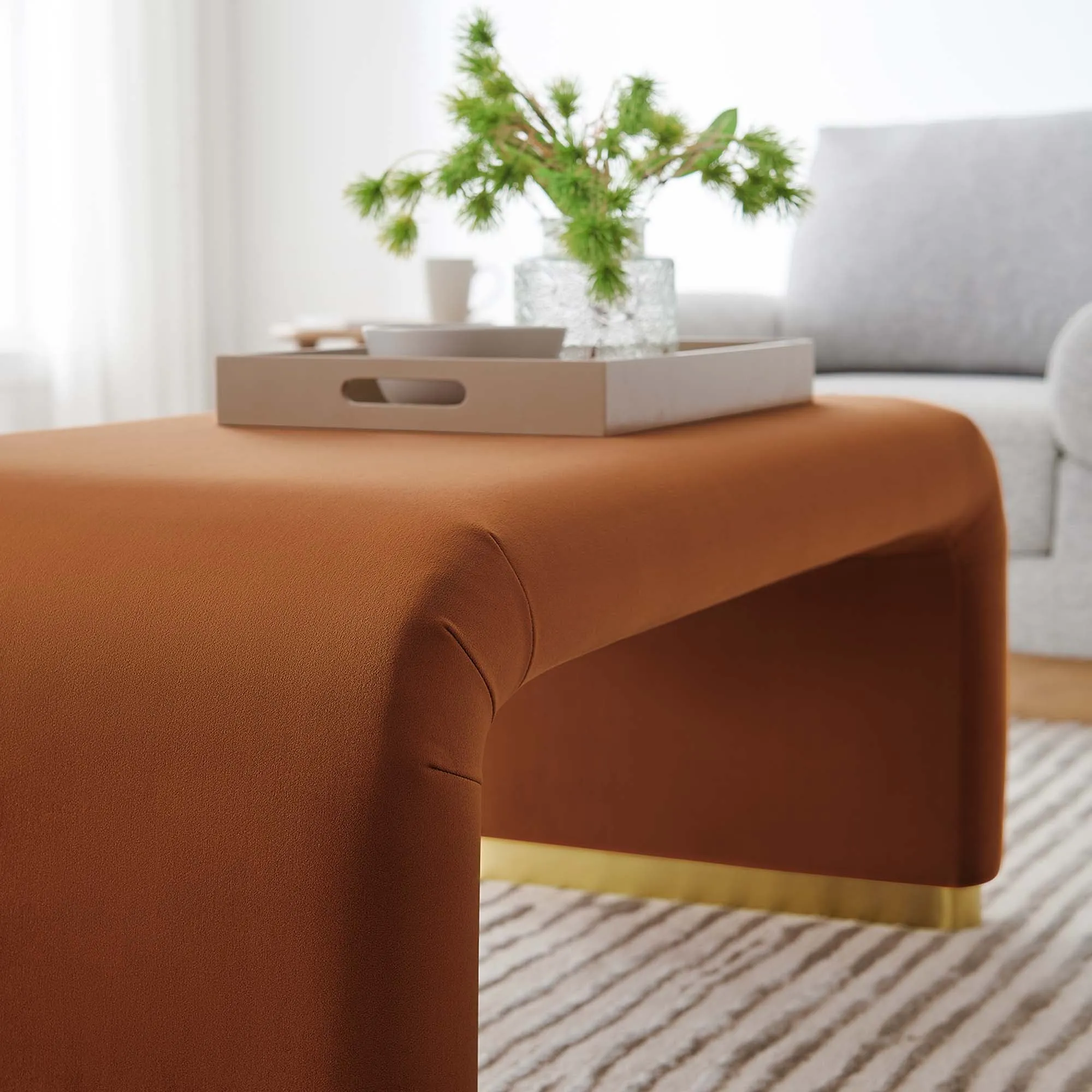 Koda Performance Velvet Waterfall Ottoman by Modway