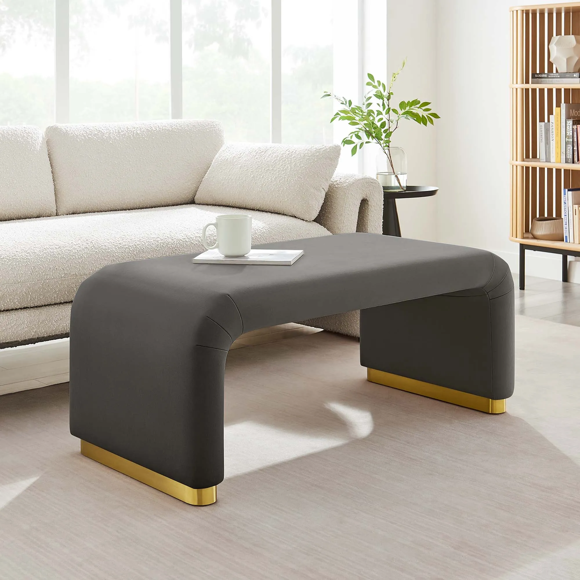 Koda Performance Velvet Waterfall Ottoman by Modway