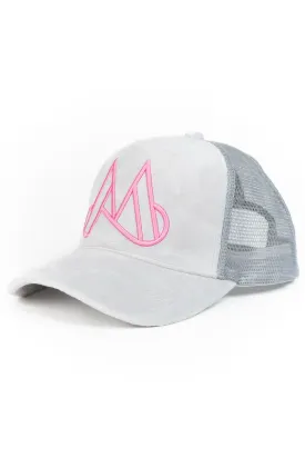 MAGGIORE Unlimited M Logo Grey Cap - Pink Logo