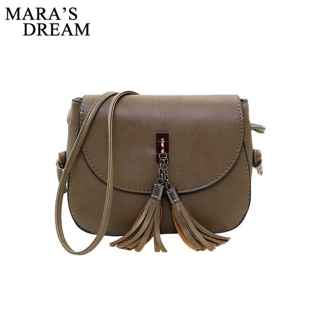 Mara'S Dream 2018 Mini Women Messenger Bags Pu Leather Women Shoulder Bag Tassel Solid Clutches