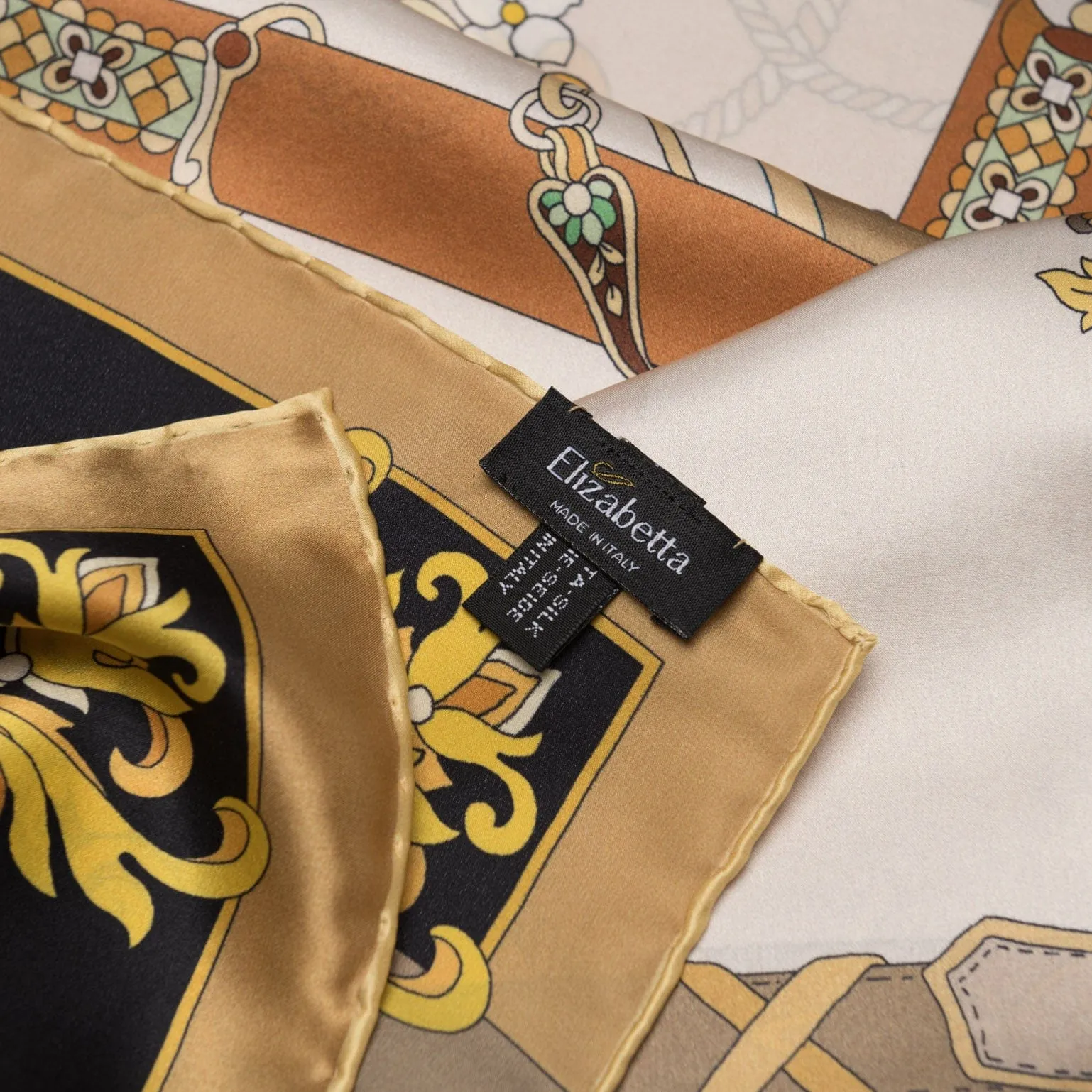 Moment in Time - Hand Rolled Silk Foulard - Gold