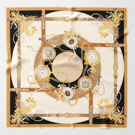 Moment in Time - Hand Rolled Silk Foulard - Gold