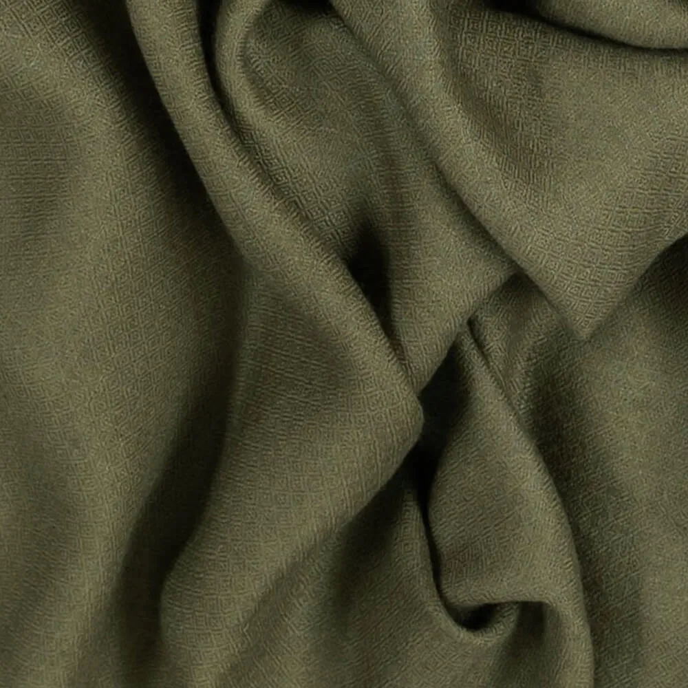 Olive Green Pashmina Cashmere Ring Shawl
