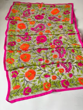 Pink x Green Mini Georgette Neck Scarf / Wrap
