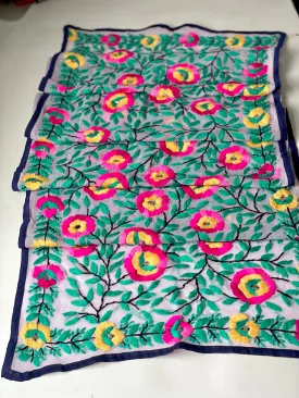 Pink x Teal Mini Georgette Neck Scarf / Wrap