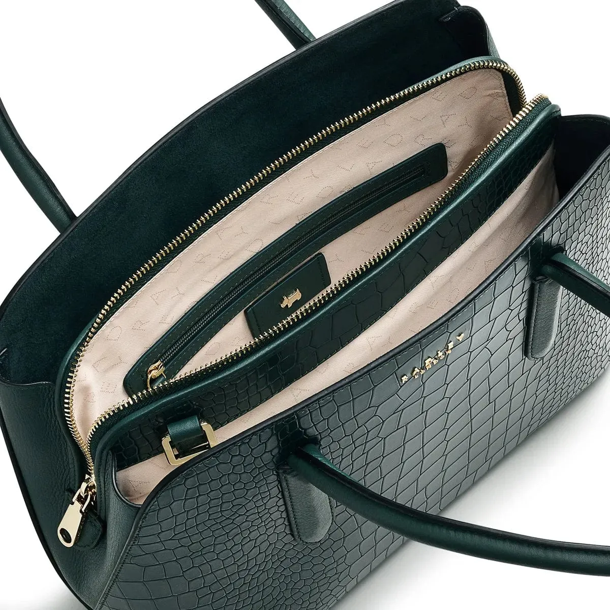 Radley Liverpool Street 2.0 Croc Ziptop Bag Green