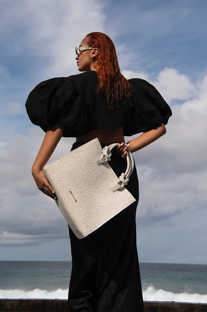 Raffia Square Tote