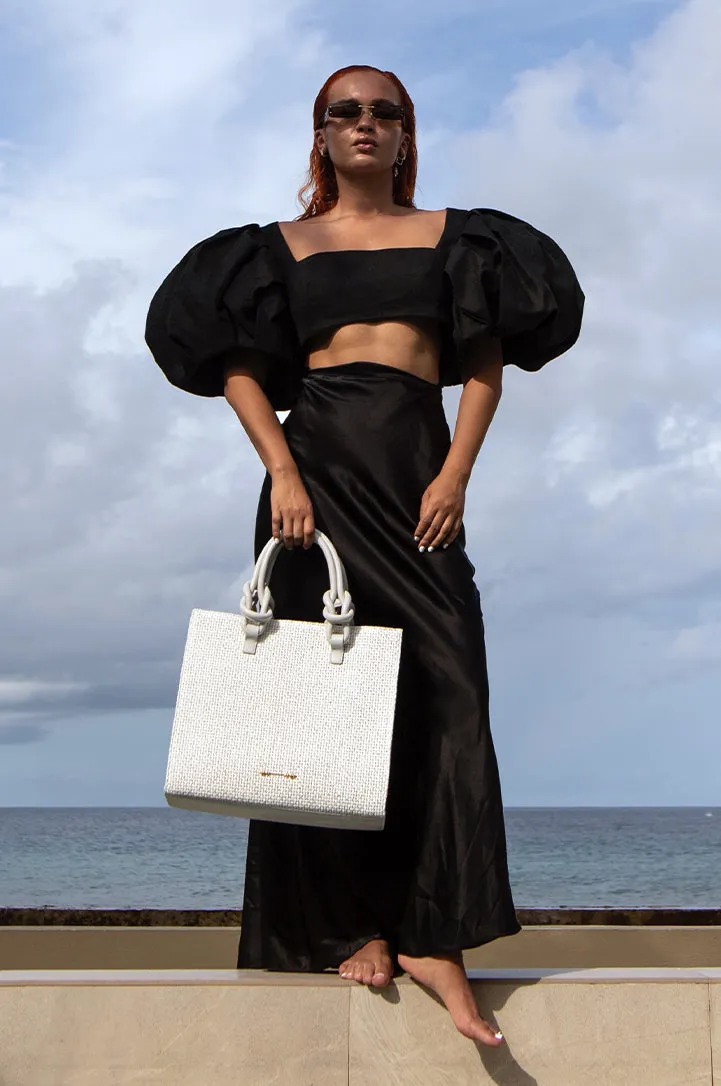 Raffia Square Tote