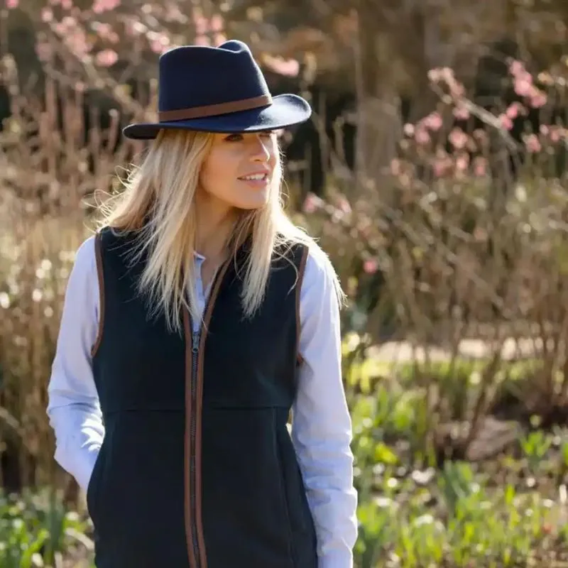 Richmond Ladies Felt Hat With Feather In Navy